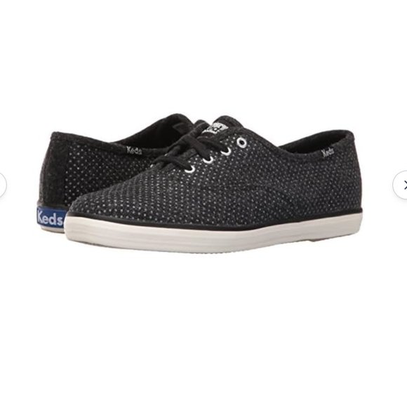 *Keds Women's Champion Glitter Wool Fashion Sneaker, Black - Picture 1 of 7